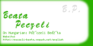 beata peczeli business card